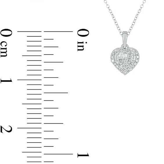 1/5 CT. T.w. Heart-Shaped Multi-Diamond Frame Pendant in 10K White Gold