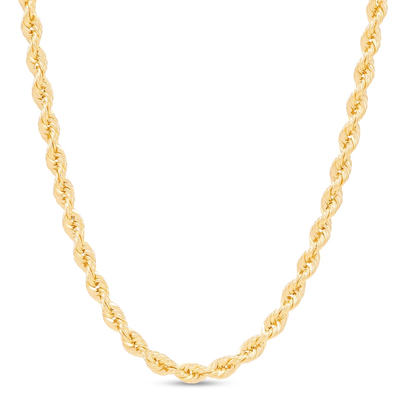 Main Image 2 of 2.75mm Diamond-Cut Round Rope Chain Necklace in Hollow 14K Gold - 24”