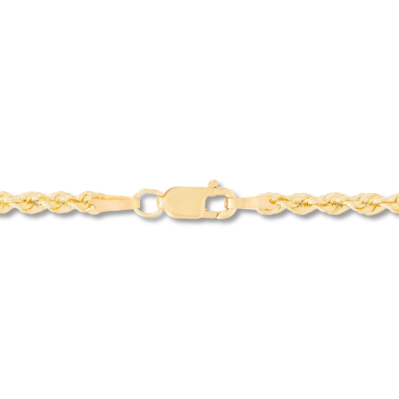 Main Image 3 of 2.75mm Diamond-Cut Round Rope Chain Necklace in Hollow 14K Gold - 24”