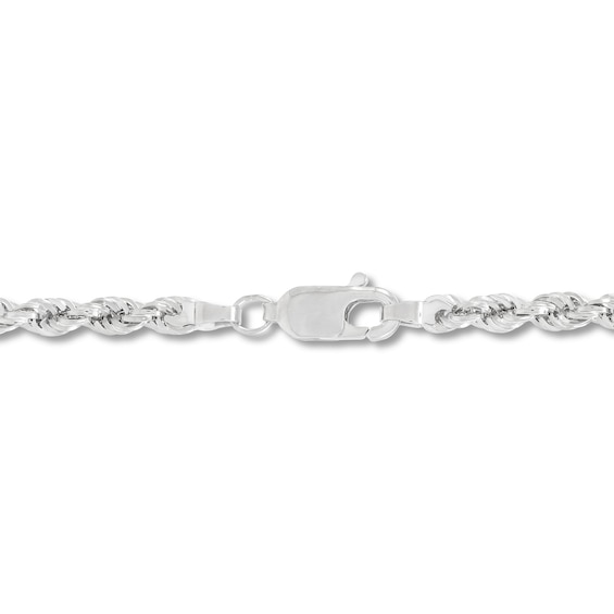 2.9mm Diamond-Cut Round Rope Chain Necklace in Hollow 14K White Gold - 18â