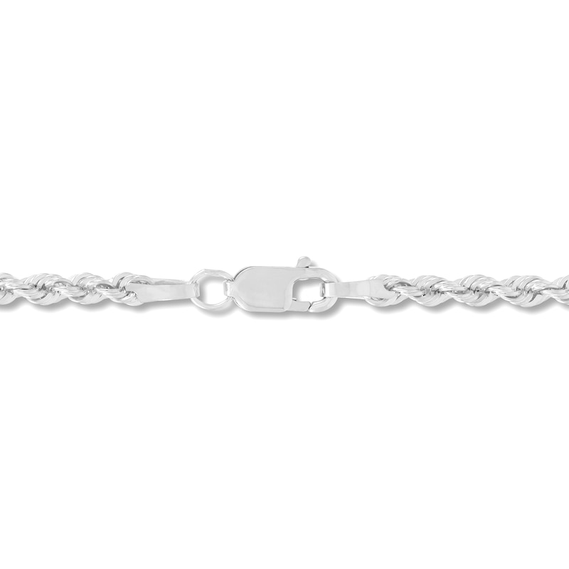 Main Image 3 of 2.75mm Diamond-Cut Round Rope Chain Necklace in Hollow 14K White Gold - 18”