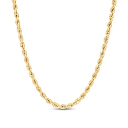 2.9mm Diamond-Cut Round Rope Chain Necklace in Hollow 14K Gold - 20”