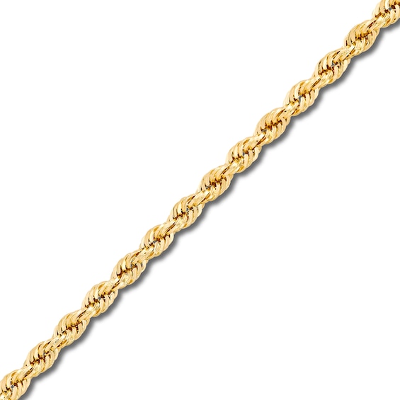 2.9mm Diamond-Cut Round Rope Chain Necklace in Hollow 14K Gold - 20â