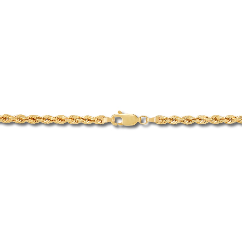 Main Image 4 of 2.9mm Diamond-Cut Round Rope Chain Necklace in Hollow 14K Gold - 20”