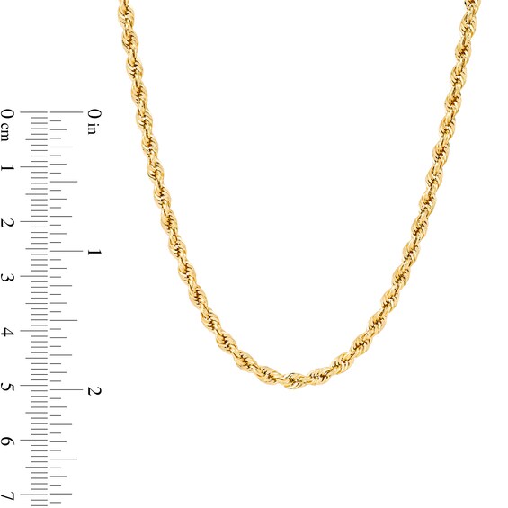 2.9mm Diamond-Cut Round Rope Chain Necklace in Hollow 14K Gold - 20â