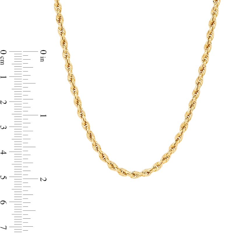 Main Image 5 of 2.9mm Diamond-Cut Round Rope Chain Necklace in Hollow 14K Gold - 20”