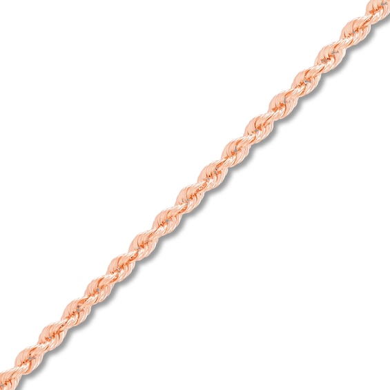 2.75mm Diamond-Cut Round Rope Chain Necklace in Hollow 14K Rose Gold - 18â
