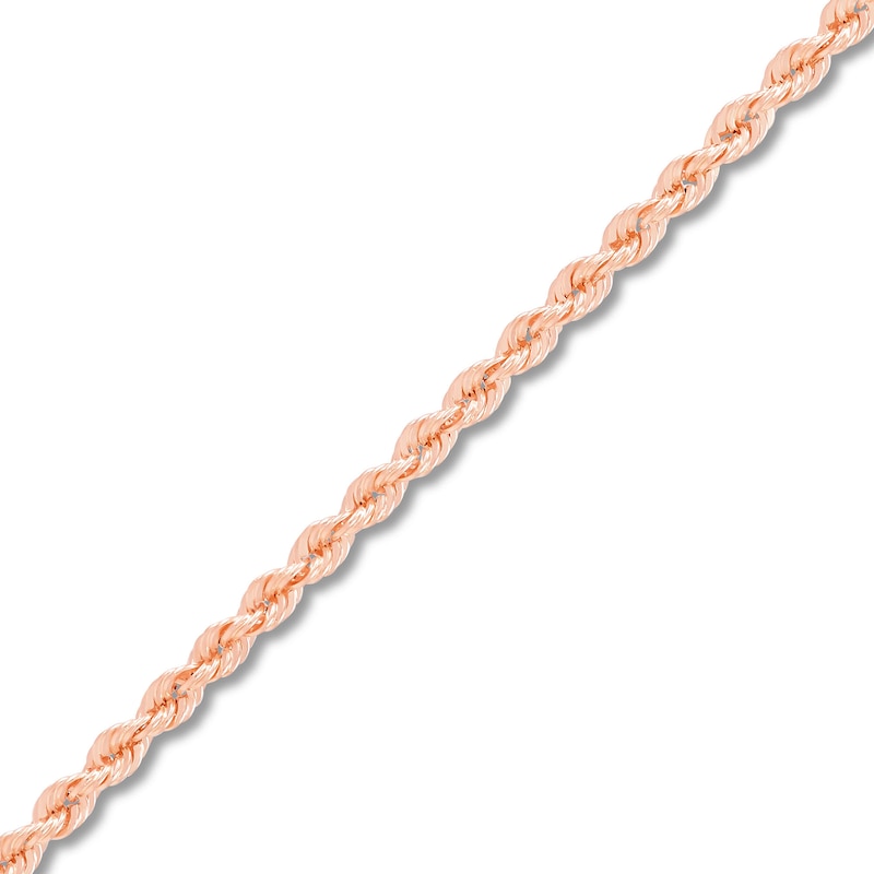 Main Image 1 of 2.75mm Diamond-Cut Round Rope Chain Necklace in Hollow 14K Rose Gold - 18”