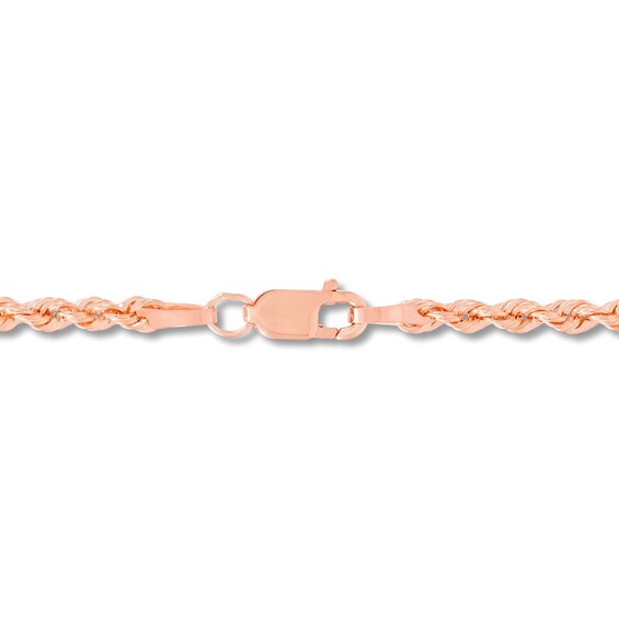 2.75mm Diamond-Cut Round Rope Chain Necklace in Hollow 14K Rose Gold - 18â