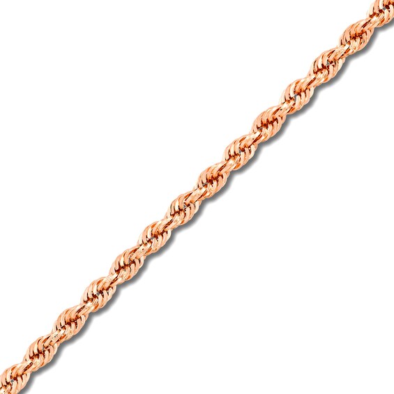 2.9mm Diamond-Cut Round Rope Chain Necklace in Hollow 14K Rose Gold - 20â