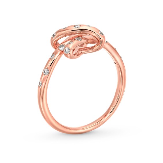 1/5 CT. T.w. Certified Lab-Grown Diamond Bubbles Knot Ring in 10K Rose Gold (F/Si2)