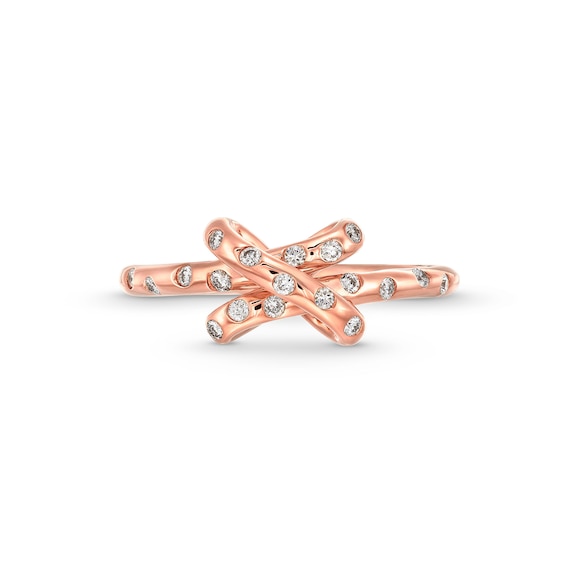 1/5 CT. T.w. Certified Lab-Grown Diamond Bubbles Knot Ring in 10K Rose Gold (F/Si2)