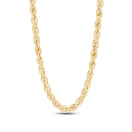 3.75mm Diamond-Cut Round Rope Chain Necklace in Hollow 14K Gold - 26”