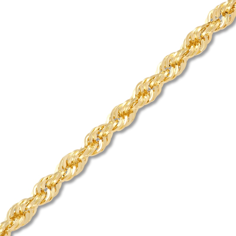 Main Image 3 of 3.75mm Diamond-Cut Round Rope Chain Necklace in Hollow 14K Gold - 26”