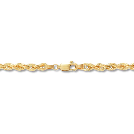 3.75mm Diamond-Cut Round Rope Chain Necklace in Hollow 14K Gold - 26â