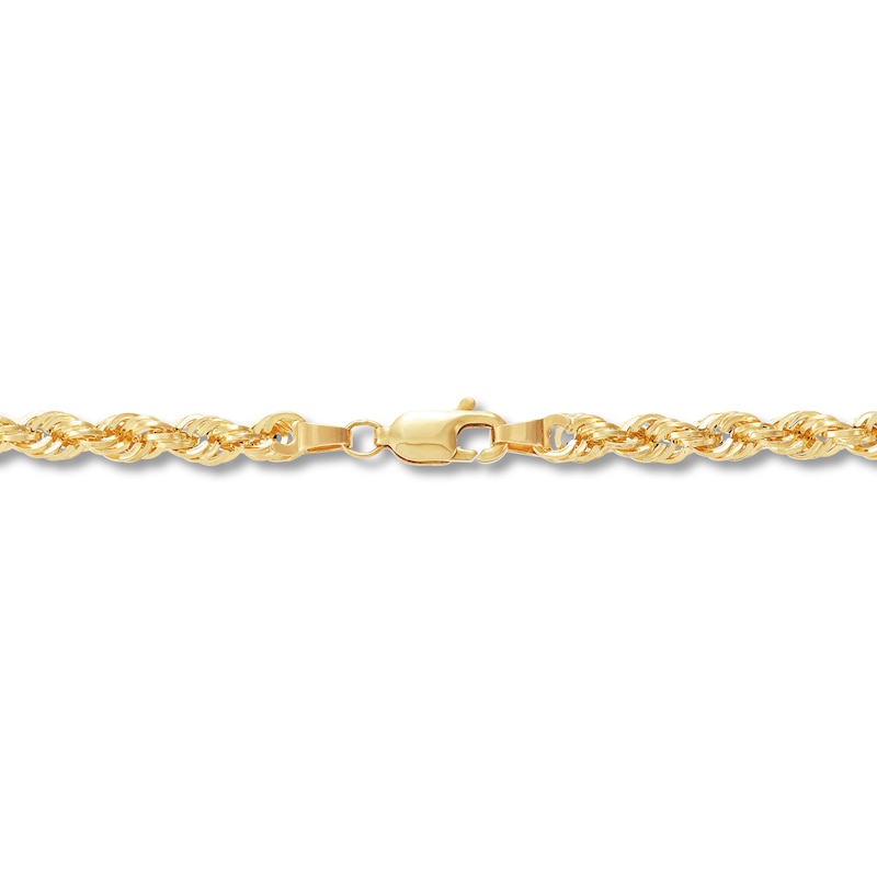 Main Image 4 of 3.75mm Diamond-Cut Round Rope Chain Necklace in Hollow 14K Gold - 26”