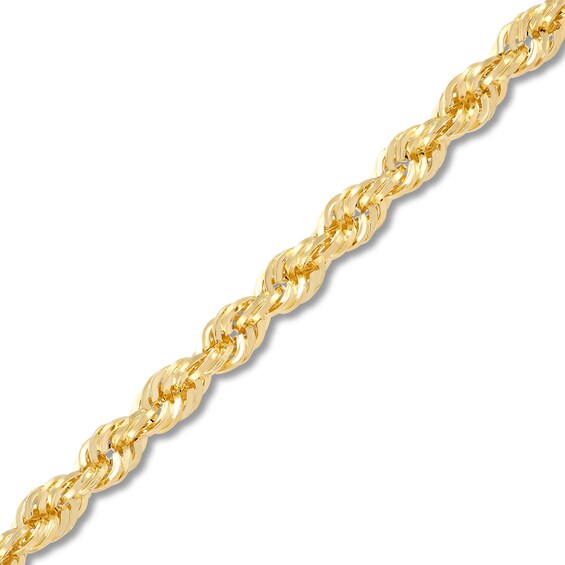 3.75mm Diamond-Cut Round Rope Chain Necklace in Hollow 14K Gold - 22â