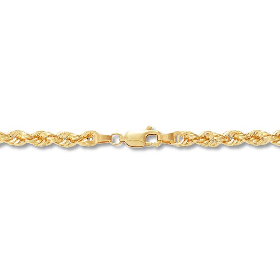 3.75mm Diamond-Cut Round Rope Chain Necklace in Hollow 14K Gold - 22â