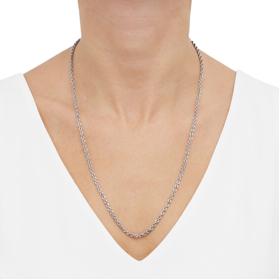 2.9mm Diamond-Cut Round Rope Chain Necklace in Hollow 14K Gold