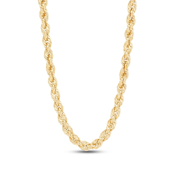 3.75mm Diamond-Cut Round Rope Chain Necklace in Hollow 14K Gold