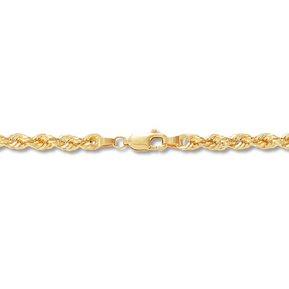 3.75mm Diamond-Cut Round Rope Chain Necklace in Hollow 14K Gold