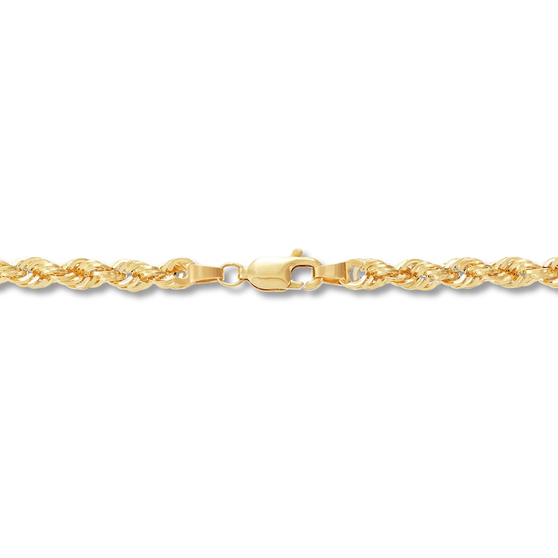 Main Image 4 of 3.75mm Diamond-Cut Round Rope Chain Necklace in Hollow 14K Gold - 28”