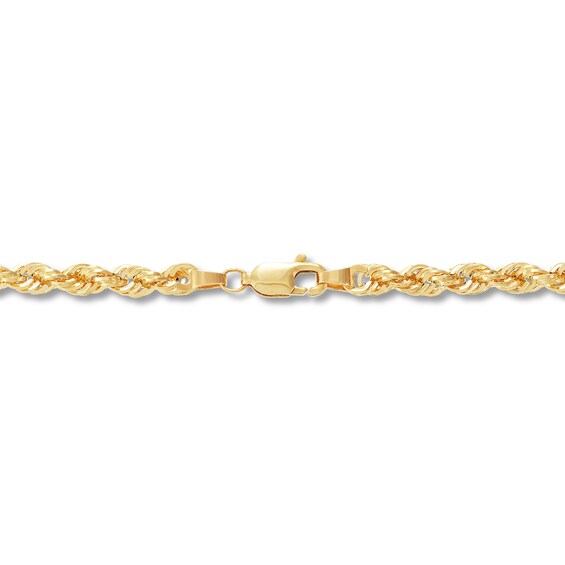 3.75mm Diamond-Cut Round Rope Chain Necklace in Hollow 14K Gold