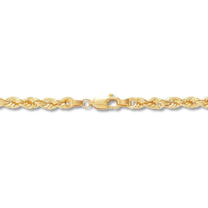 Main Image 4 of 3.75mm Diamond-Cut Round Rope Chain Necklace in Hollow 14K Gold - 20”