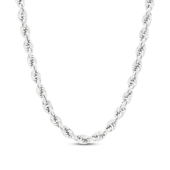 3.75mm Diamond-Cut Round Rope Chain Necklace in Hollow 14K Gold