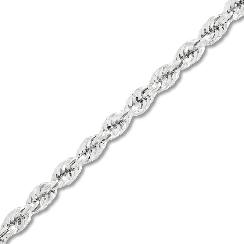 Main Image 2 of 3.75mm Diamond-Cut Round Rope Chain Necklace in Hollow 14K White Gold - 24”