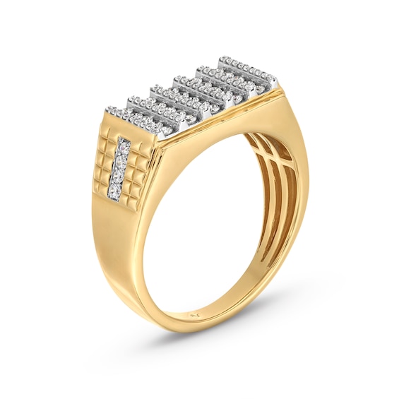 1/2 CT. T.w. Diamond Rectangle-Top Ring in 10K Gold