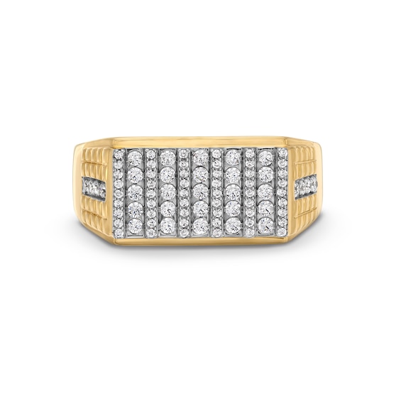 1/2 CT. T.w. Diamond Rectangle-Top Ring in 10K Gold