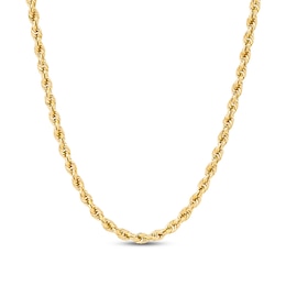 2.9mm Diamond-Cut Round Rope Chain Necklace in Hollow 14K Gold - 24”