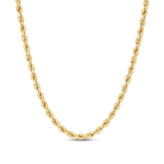 2.9mm Diamond-Cut Round Rope Chain Necklace in Hollow 14K Gold - 24â