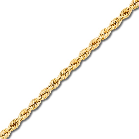 2.9mm Diamond-Cut Round Rope Chain Necklace in Hollow 14K Gold - 24â