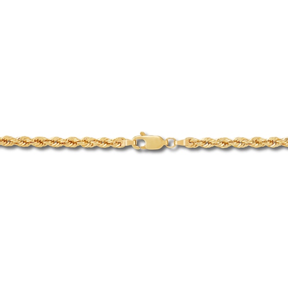 2.9mm Diamond-Cut Round Rope Chain Necklace in Hollow 14K Gold - 24â