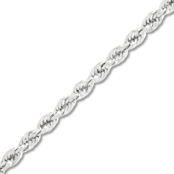 3.75mm Diamond-Cut Round Rope Chain Necklace in Hollow 14K White Gold - 22â