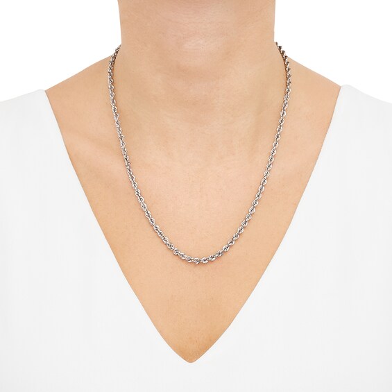 3.75mm Diamond-Cut Round Rope Chain Necklace in Hollow 14K Gold
