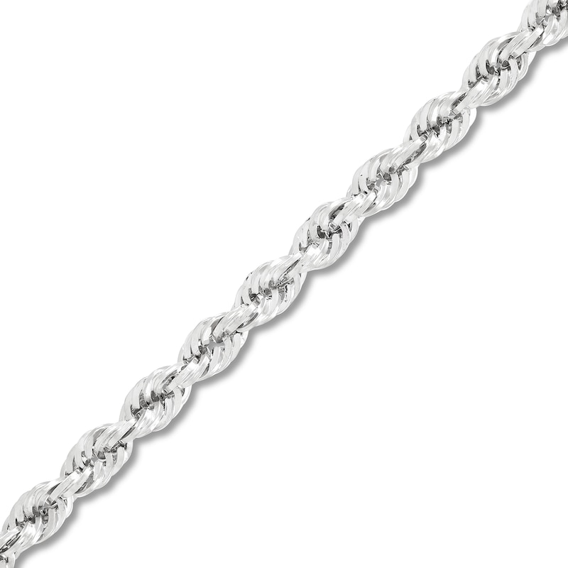 Main Image 3 of 3.75mm Diamond-Cut Round Rope Chain Necklace in Hollow 14K White Gold - 20”