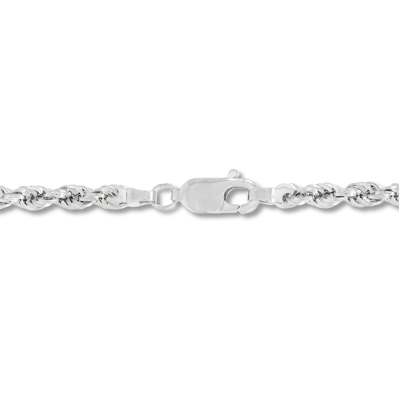 Main Image 4 of 3.75mm Diamond-Cut Round Rope Chain Necklace in Hollow 14K White Gold - 20”