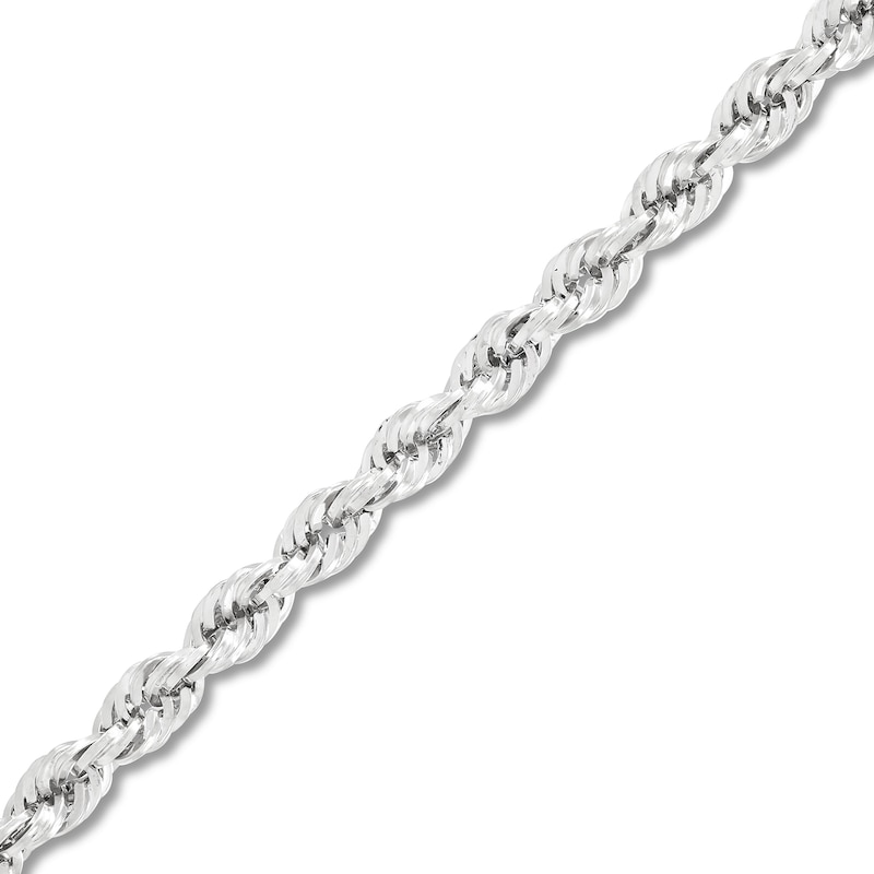 Main Image 1 of 3.75mm Diamond-Cut Round Rope Chain Necklace in Hollow 14K White Gold - 26”
