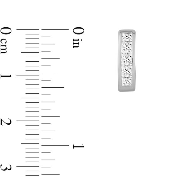 1 CT. T.w. Square-Cut Certified Lab-Grown Diamond Huggie Hoop Earrings in 14K White Gold (F/Si2)
