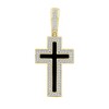 Thumbnail Image 1 of 1/2 CT. T.W. Diamond Edge Cross Necklace Charm in 10K Gold and Black Ion Plate
