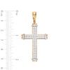 Thumbnail Image 2 of 1 CT. T.W. Certified Lab-Grown Diamond Double Row Cross Necklace Charm in 10K Gold (F/SI2)