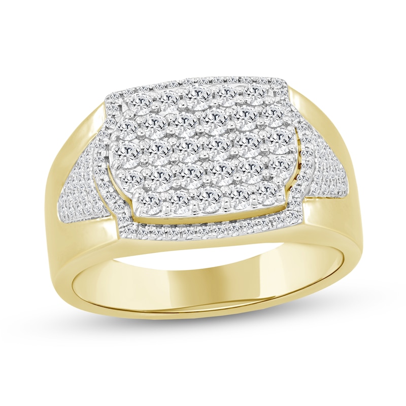 Main Image 1 of 1 CT. T.W. Diamond Oval Signet Ring in 10K Gold