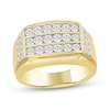 Thumbnail Image 1 of 1-1/2 CT. T.W. Certified Lab-Grown Diamond Triple Row Rectangle-Top Ring in 14K Gold (F/SI2)