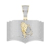 Thumbnail Image 1 of 3/4 CT. T.W. Diamond Praying Hands with Bible Necklace Charm in 10K Gold