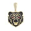 Thumbnail Image 1 of 1/2 CT. T.W. Black and White Diamond with Lab-Created Ruby Bear Head Necklace Charm in 10K Gold