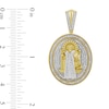 Thumbnail Image 2 of 1/3 CT. T.W. Diamond Oval-Shaped Religious Medal Necklace Charm in 10K Gold