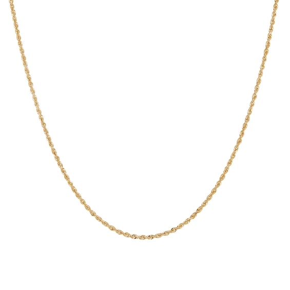 1.8mm Diamond-Cut Round Rope Chain Necklace in Hollow 14K Gold - 16â